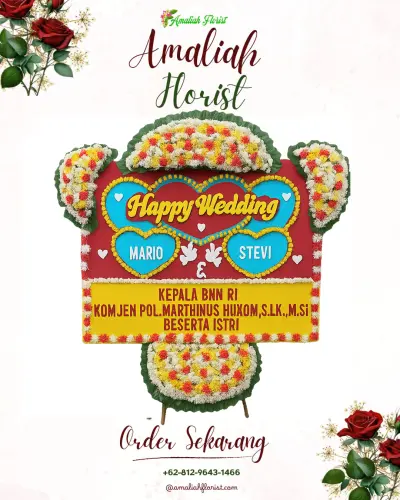 Karangan Papan Bunga Pernikahan di Nyamat